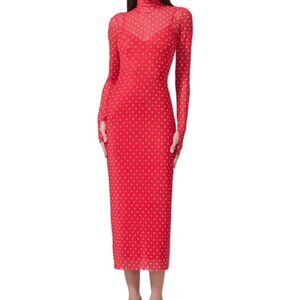 AFRM Women's Shailene Turtleneck Long Sleeve Mesh Dress